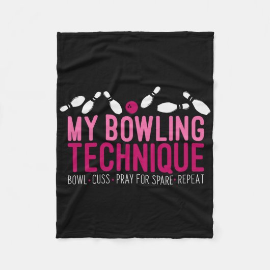 Mijn Bowling-techniek - Funny Bowler Fleece Deken (Voorkant)