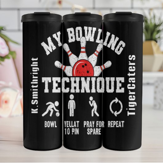 Mijn Bowling Techniek Grappige Grafiek Thermosbeker