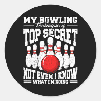 Mijn Bowling-techniek is de meest geheime grappige Ronde Sticker