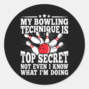 Mijn Bowling-techniek is de meest geheime grappige Ronde Sticker