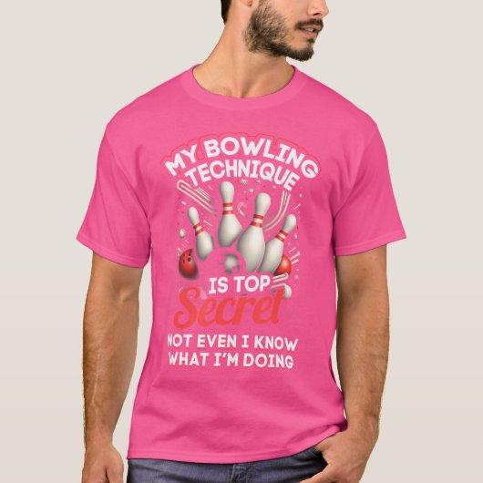 Mijn Bowling-techniek is de meest geheime grappige T-shirt (Voorkant)