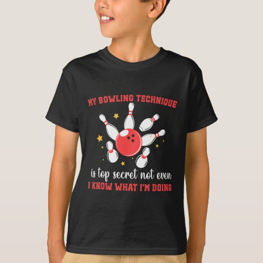 Mijn Bowling-techniek is de meest geheime grappige T-shirt (Voorkant)