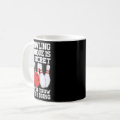 Mijn bowling techniek is geheime grappige bowling  koffiemok (Voorkant links)