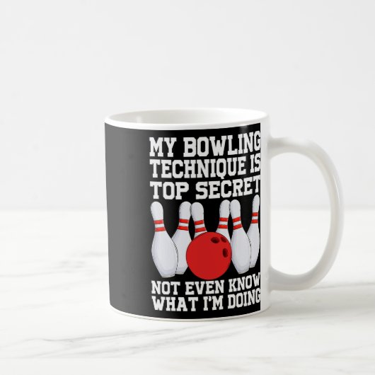 Mijn bowling techniek is geheime grappige bowling  koffiemok (Rechts)