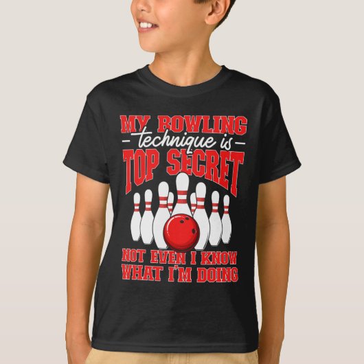 Mijn Bowling-techniek is het bovenste geheime Bowl T-shirt (Voorkant)