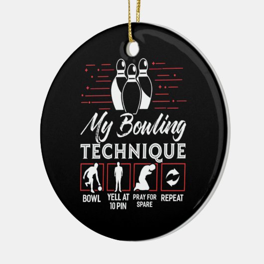 Mijn Bowling-techniek Keramisch Ornament (Links)