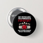 Mijn Bowling Techniek Secret Funny Bowler Vrouwen Ronde Button 5,7 Cm (Voorkant /achterkant)