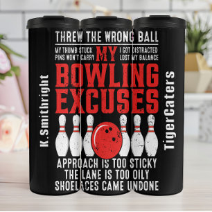 Mijn bowling verontschuldigt grappige graphics thermosbeker