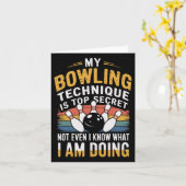Mijn bowlingtechniek Grappig bowlen Kaart (Gele Bloem)