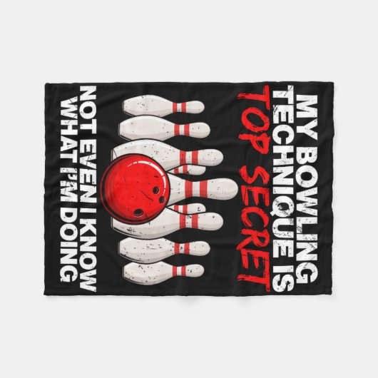 Mijn bowlingtechniek is nog niet eens top secret fleece deken (Voorkant (Horizontaal))