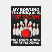 Mijn bowlingtechniek is nog niet eens top secret fleece deken (Voorkant)