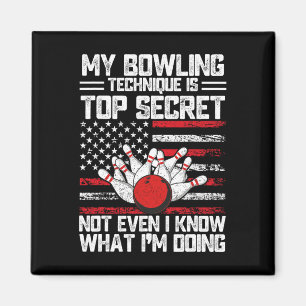 Mijn bowlingtechniek is Top Secret Funny Bowling 1 Magneet