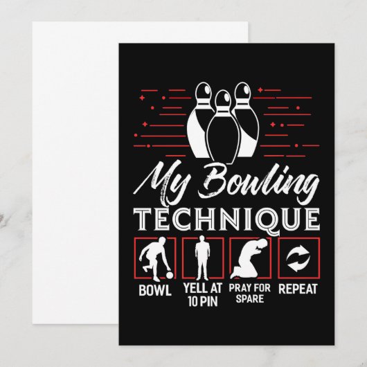 Mijn Bowlingtechniek Kaart (Voorkant / Achterkant)