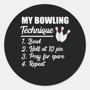 mijn bowlingtechniek kom bij 10 speld gebeden ronde sticker