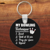mijn bowlingtechniek kom op 10-pins gebeid sleutelhanger (Voorkant)