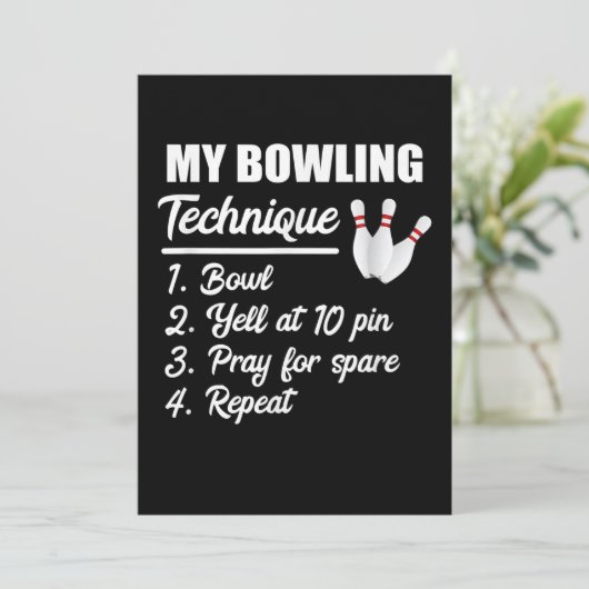 mijn bowlingtechniek kom op 10 speld save the date (Staand voorkant)
