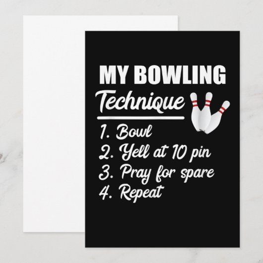 mijn bowlingtechniek kom op 10 speld save the date (Voorkant / Achterkant)