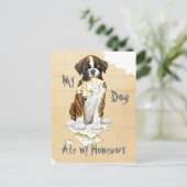 Mijn Boxer Ate Mijn thuiswerk Briefkaart (Staand voorkant)