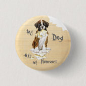 Mijn Boxer Ate Mijn thuiswerk Ronde Button 3,2 Cm (Voorkant)
