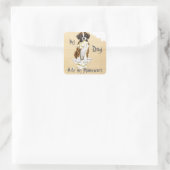 Mijn Boxer Ate Mijn thuiswerk Vierkante Sticker (Tas)