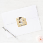 Mijn Boxer Ate Mijn thuiswerk Vierkante Sticker (Envelop)