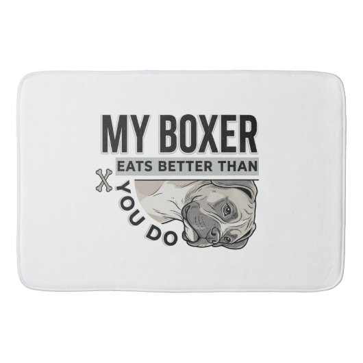 Mijn Boxer Eet Beter Dan Jij Doe Hondenliefhebber  Badmat (Voorkant)