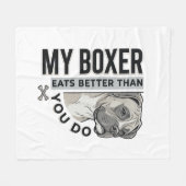 Mijn Boxer Eet Beter Dan Jij Doe Hondenliefhebber Fleece Deken (Voorkant (Horizontaal))