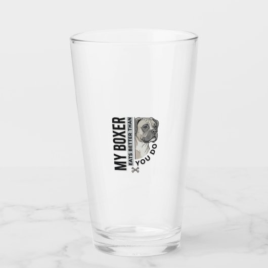 Mijn Boxer Eet Beter Dan Jij Doe Hondenliefhebber Glas (Voorkant)