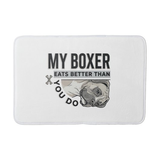 Mijn Boxer Eet Beter Dan Jij Doet Hond Liefhebber Badmat (Voorkant)