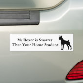 Mijn Boxer is slimmer dan je goede student Bumpersticker (Op auto)