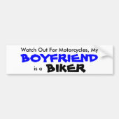 Mijn Boyvriend is een Biker Bumpersticker (Voorkant)