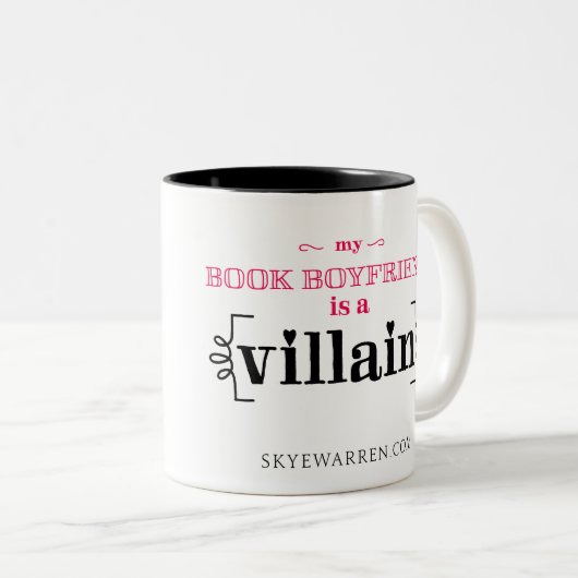 Mijn Boyvriend is een Villain Tweekleurige Koffiemok (Voorkant rechts)