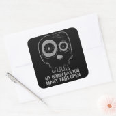 MIJN BRAIN HEEFT TE VEEL TABLETTEN OPEN grappig Vierkante Sticker (Envelop)