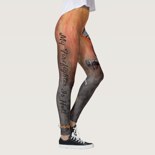 Mijn brandweerman is hete Leggings personaliseren  (Rechts)