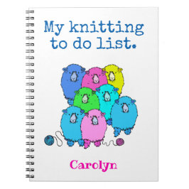 Mijn breien maken een lijst, schattige schapen, jo notitieboek