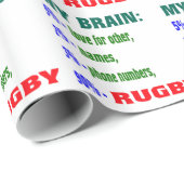 Mijn brein 90 % Rugby. Cadeaupapier (Rol Hoek)