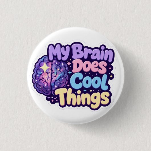 Mijn brein doet coole dingen - Neurodiversiteit tr Ronde Button 3,2 Cm (Voorkant)
