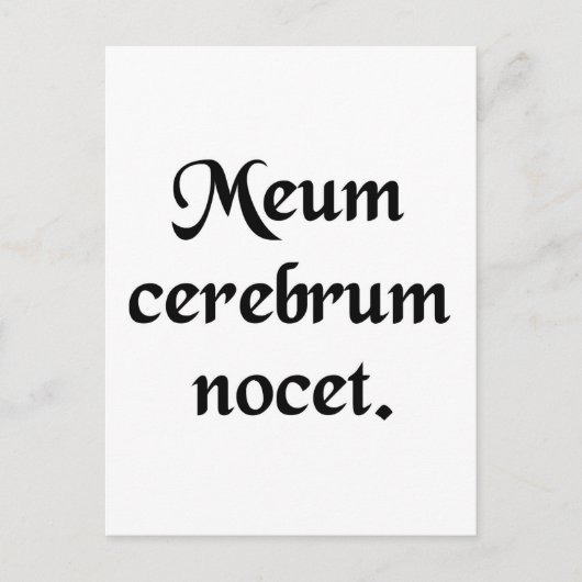 Mijn brein doet pijn. briefkaart (Voorkant)