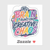 Mijn Brein Draait Op Creatieve Chaos Sticker (Vel)