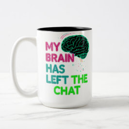 Mijn Brein Heeft de Chat Verlaten – Grappig Herken Tweekleurige Koffiemok