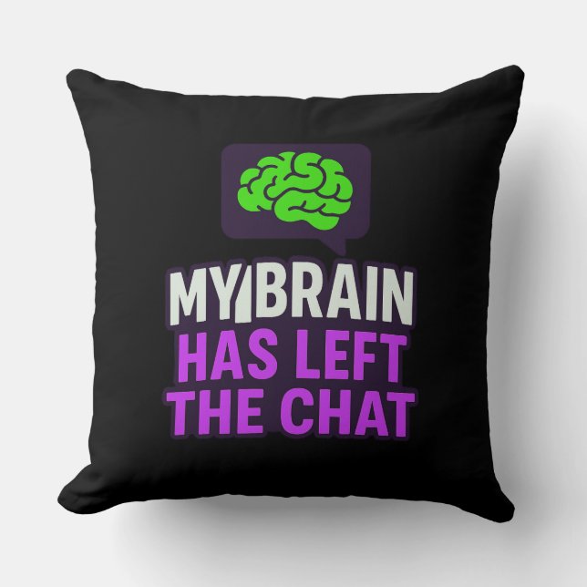Mijn Brein Heeft de Chat Verlaten – Speelse Decora Kussen (Voorkant)