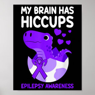 Mijn brein heeft hik Paarse lint epilepsie Poster