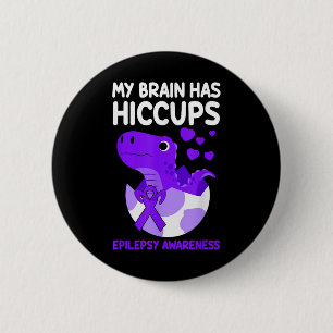 Mijn brein heeft hik Paarse lint epilepsie Ronde Button 5,7 Cm