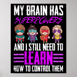 Mijn brein heeft superkrachten Epilepsie Bewustzij Poster