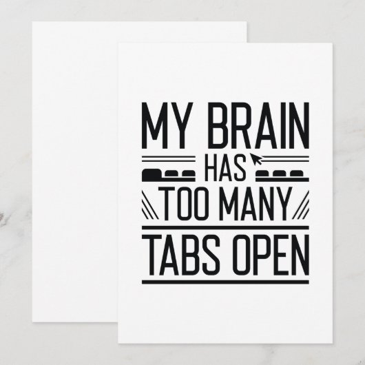 Mijn brein heeft te veel tabbladen open bedankkaart (Voorkant / Achterkant)