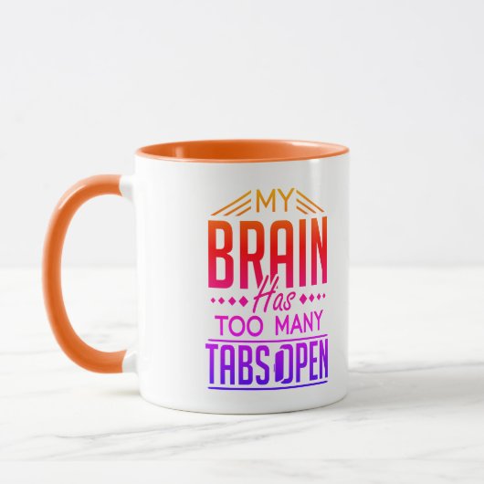 Mijn brein heeft te veel tabbladen open, grappige  mok (Links)