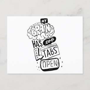 Mijn brein heeft te veel tabs open Classic Briefkaart