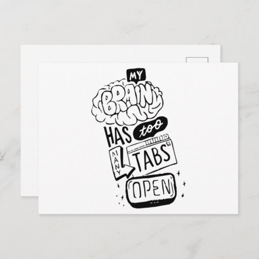Mijn brein heeft te veel tabs open Classic Briefkaart (Voorkant / Achterkant)