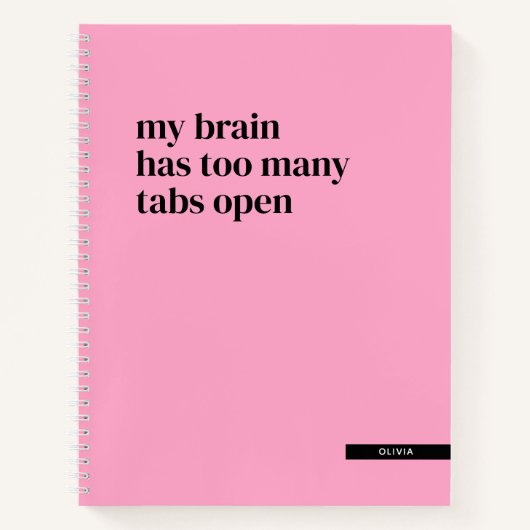 Mijn brein heeft te veel tabs open grappig gebruik notitieboek (Voorkant)