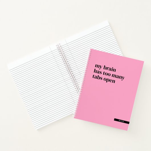 Mijn brein heeft te veel tabs open grappig gebruik notitieboek (Binnen)